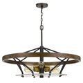 Cal Lighting Sherrill Metal/Wood Chandelier (Edison Bulbs Not Included) FX-3721-6